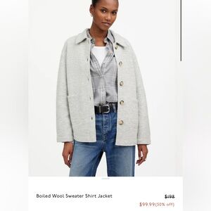 Madewell Gray Wool Utility Shirt Jacket
